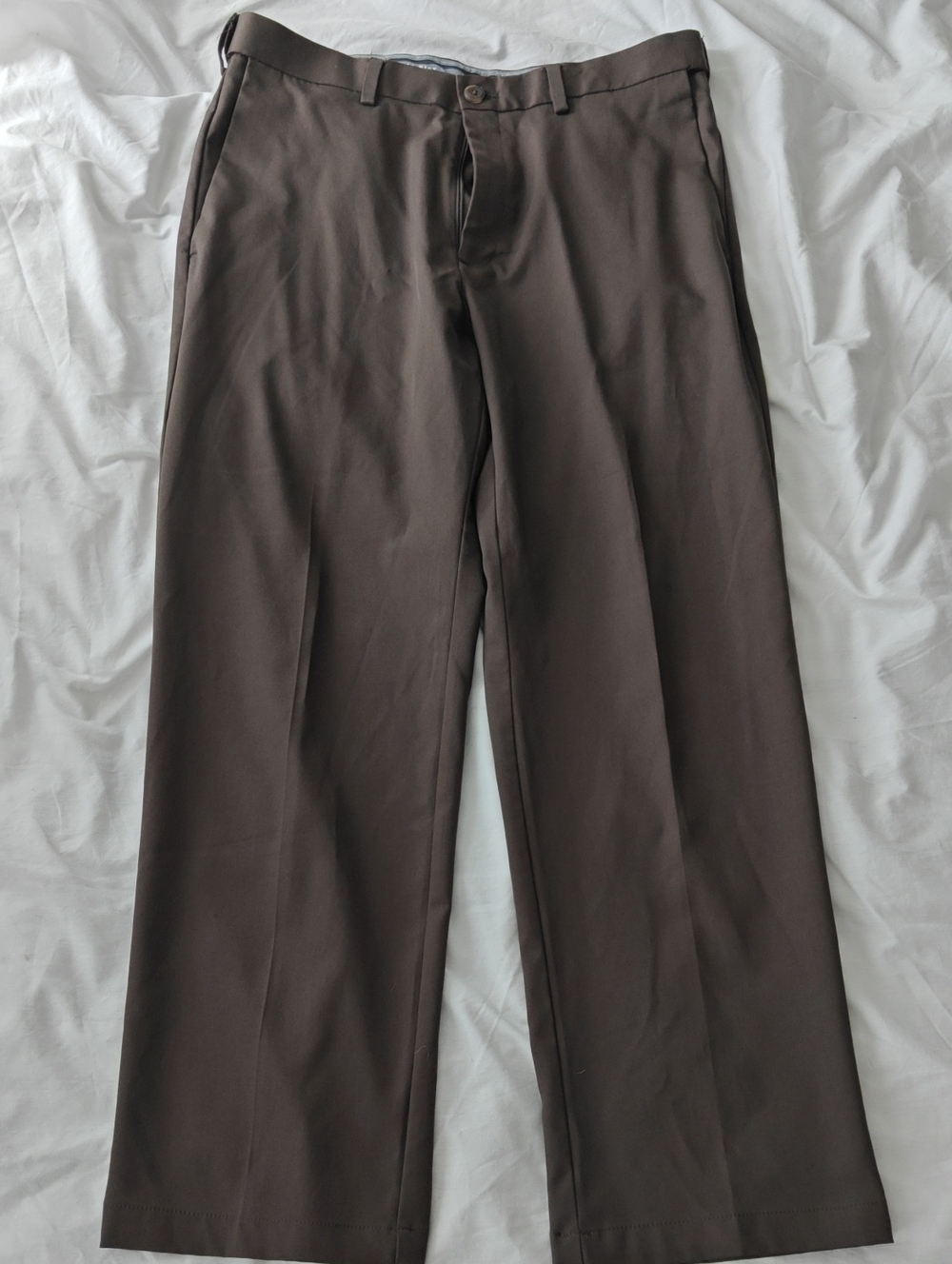 Haggar Men's Brown Dress Pants - Classic Straight Fit, 36x29